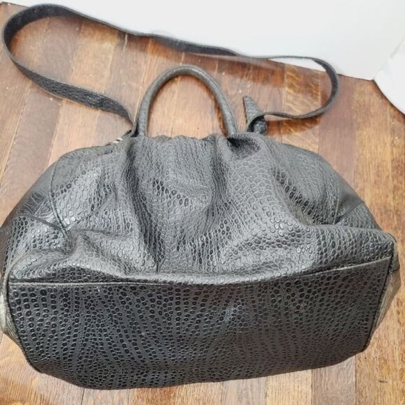 Vintage 80s NAS Alentino Faux Snakeskin Python Abstract Patchwork Purse - Picture 4 of 16